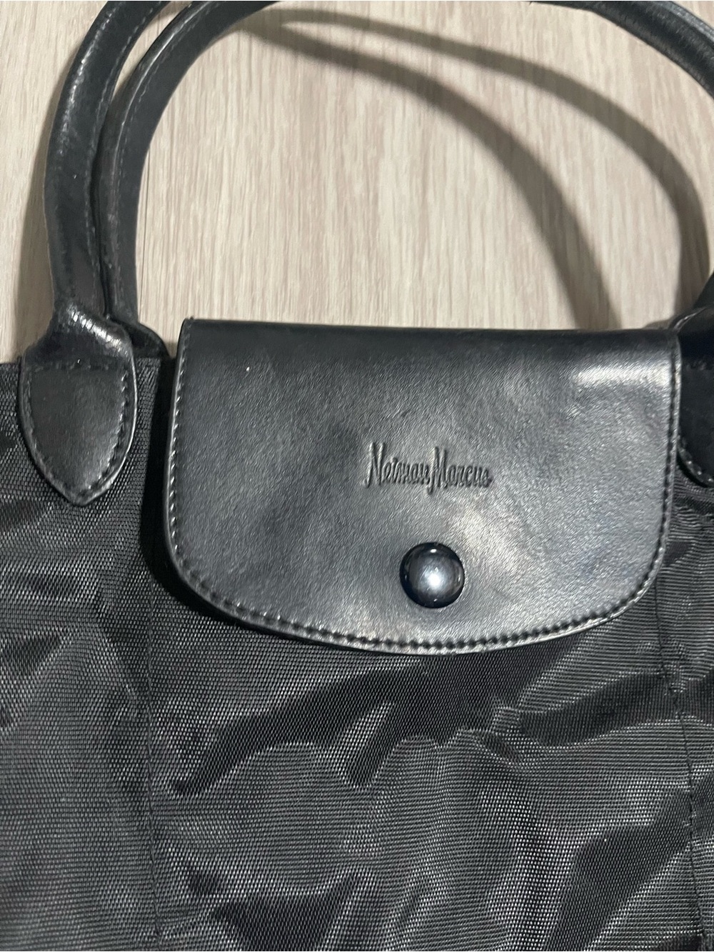 Longchamp Black Nylon Messenger Tote - Picture 2 of 4